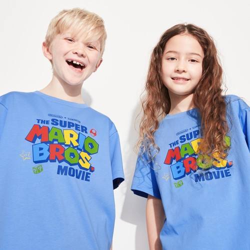 Kids The Super Mario Bros. Футболка с графическим изображением фильма UT Синяя