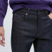 Джинсы Slim Fit с эластичной резинкой по низу Темно-синего цвета